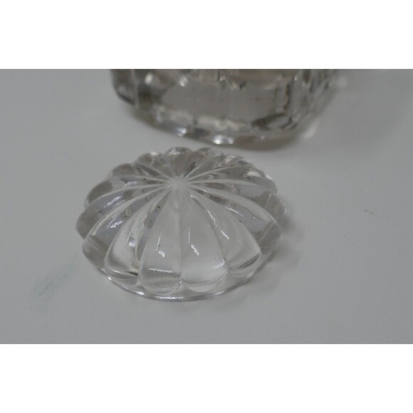 Vintage Heavy Crystal Glass Inkwell Paperweight with Glass Lid - Picture 9 of 12